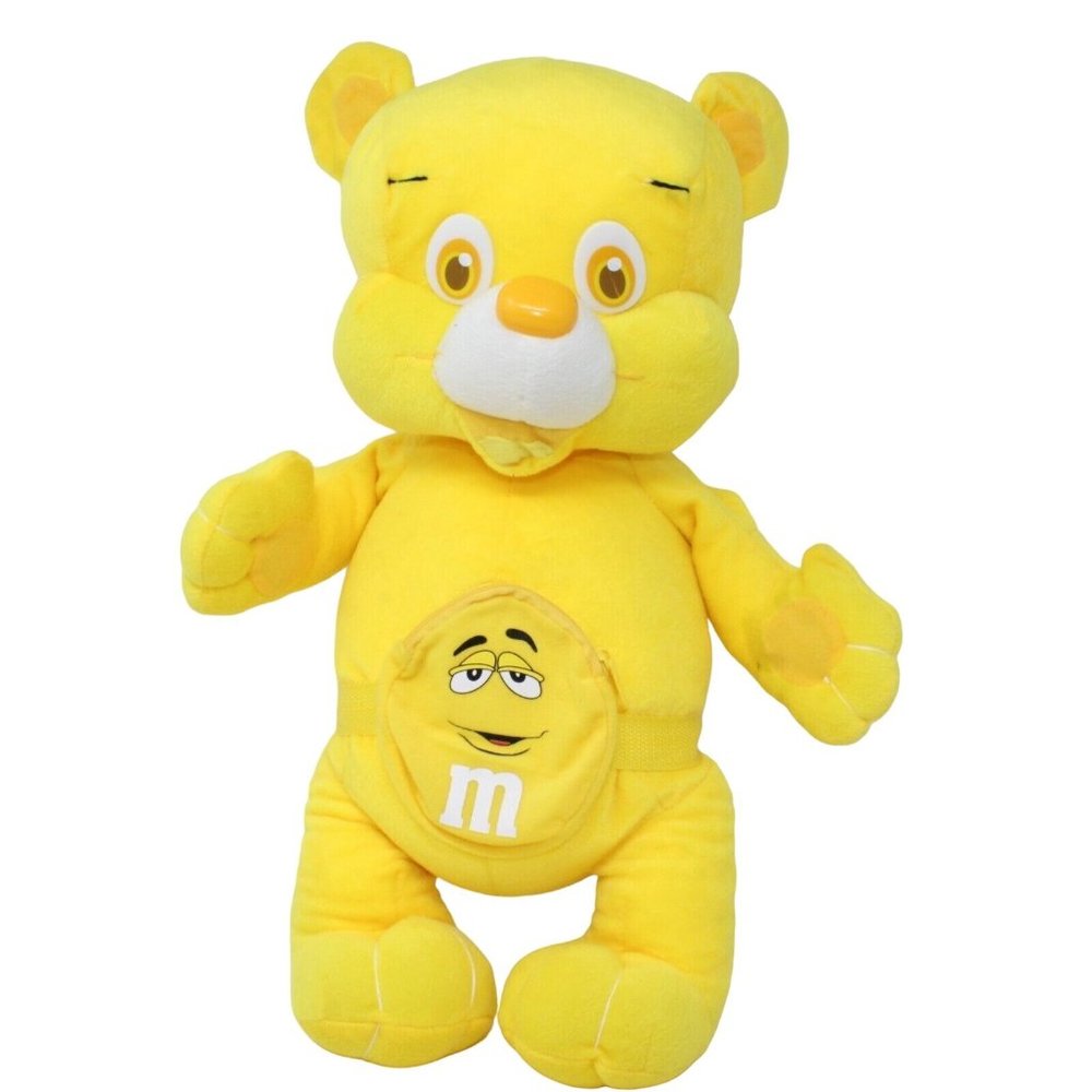 Nanco M & M Yellow With Zippered Pouch 17 In Stuffed Plush Toy Merchandise - Picture 1 of 7
